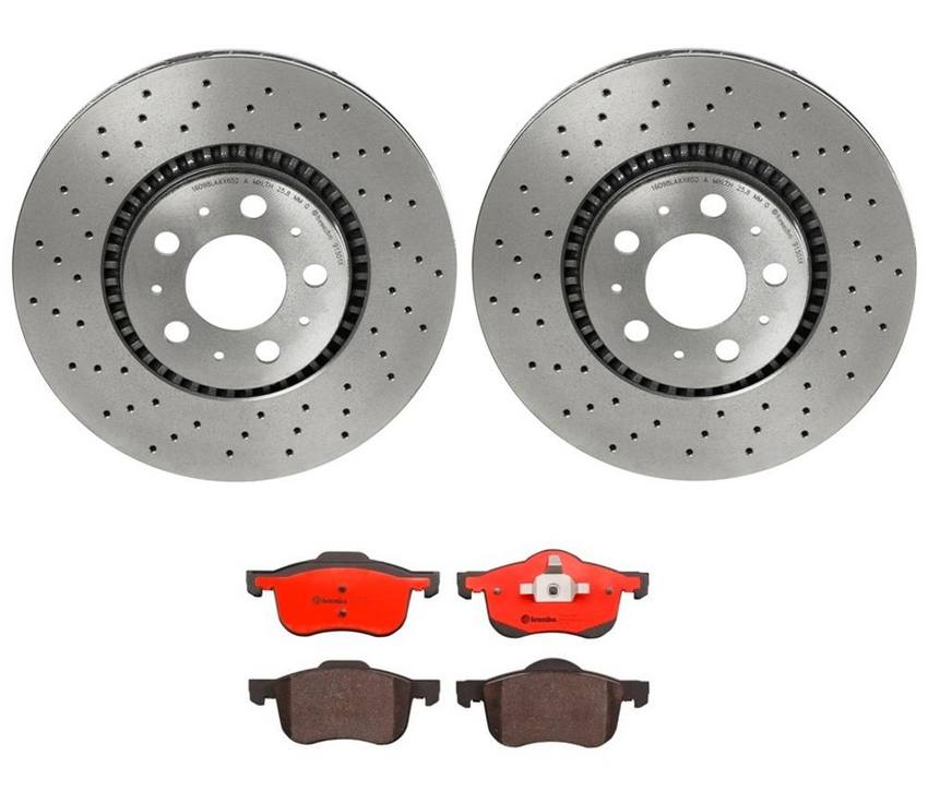 Volvo Brakes Kit - Brembo Pads and Rotors Front (305mm) (Xtra) (Ceramic) 31471827 - Brembo 2657548KIT